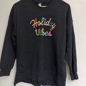 Old Navy women’s Holiday Vibes Black Sweatshirt size XS